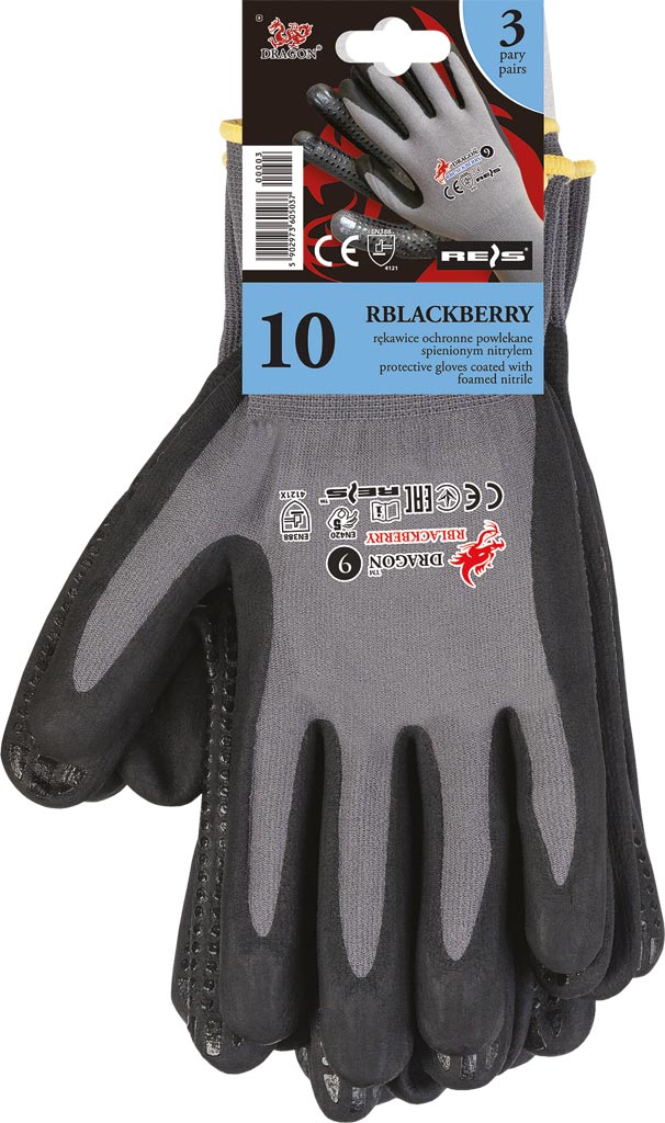 Rękawice ochronne REIS - RBLACKBERRY-S RBLACKBERRY-S