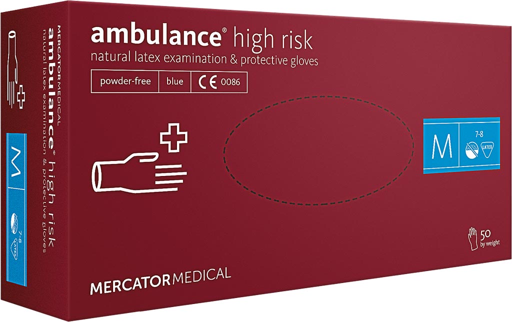 Rękawice lateksowe 8% vat MERCATOR MEDICAL - RMM-AMBULANCE RMM-AMBULANCE