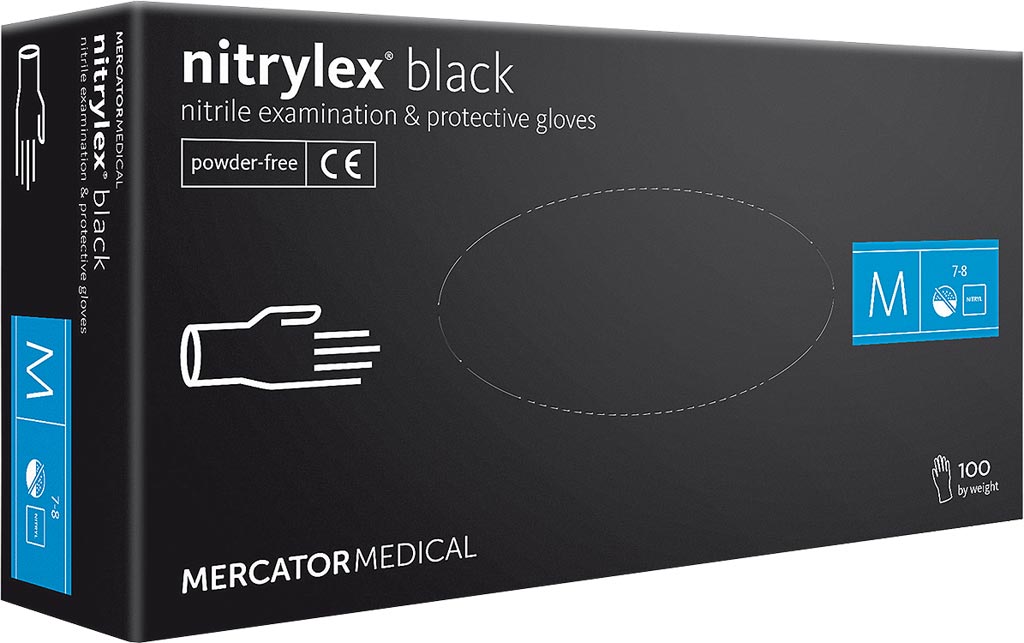 Rękawice nitrylowe 8% vat MERCATOR MEDICAL - RMM-NITBLACK RMM-NITBLACK
