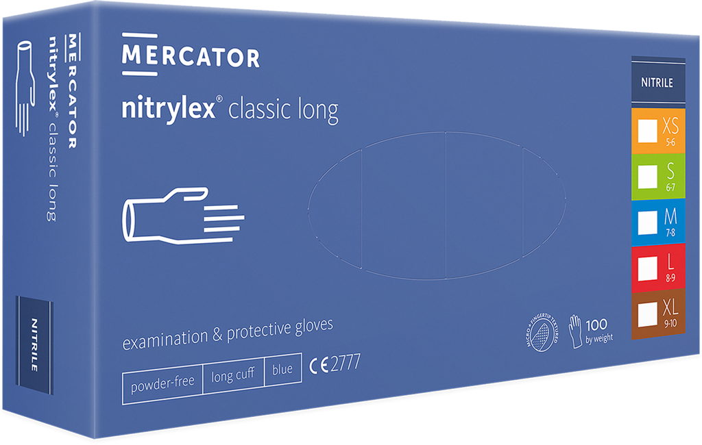 Rękawice nitrylowe 8% vat MERCATOR MEDICAL - RMM-NITLONG RMM-NITLONG