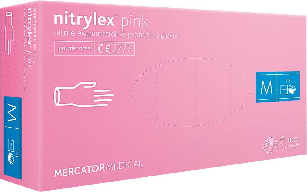 Rękawice nitrylowe 8% vat MERCATOR MEDICAL - RMM-NITPINK RMM-NITPINK