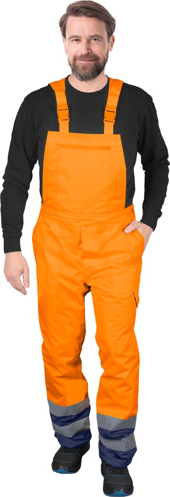 Spodnie ochronne ogrodniczki ocieplane REIS - BLUE-ORANGE-B BLUE-ORANGE-B