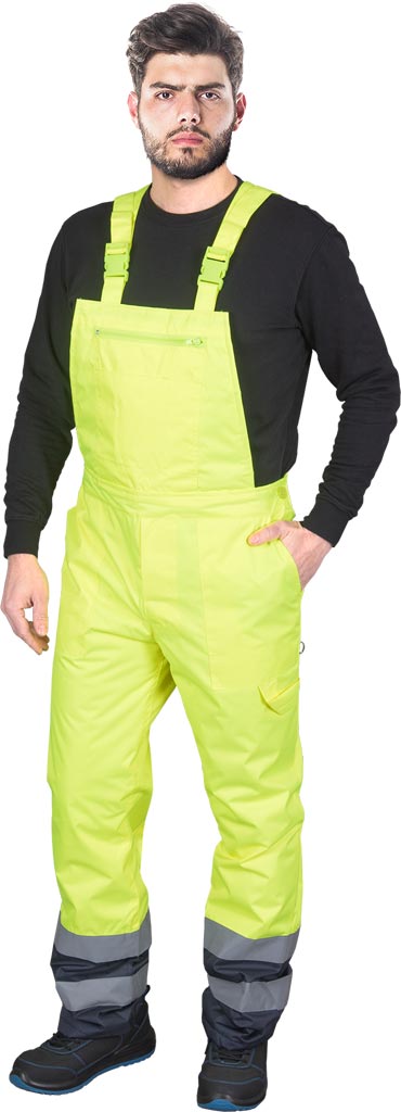 Spodnie ochronne ogrodniczki ocieplane REIS - BLUE-YELLOW-B BLUE-YELLOW-B