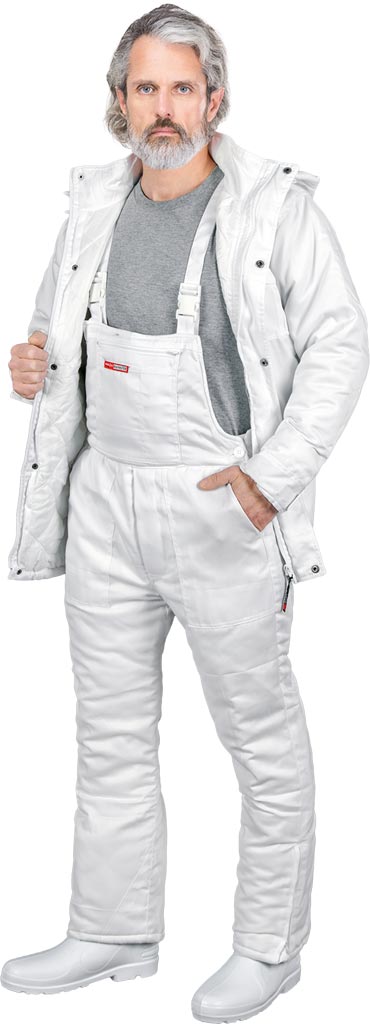 Spodnie ochronne ogrodniczki ocieplane REIS - SMO-WHITE SMO-WHITE
