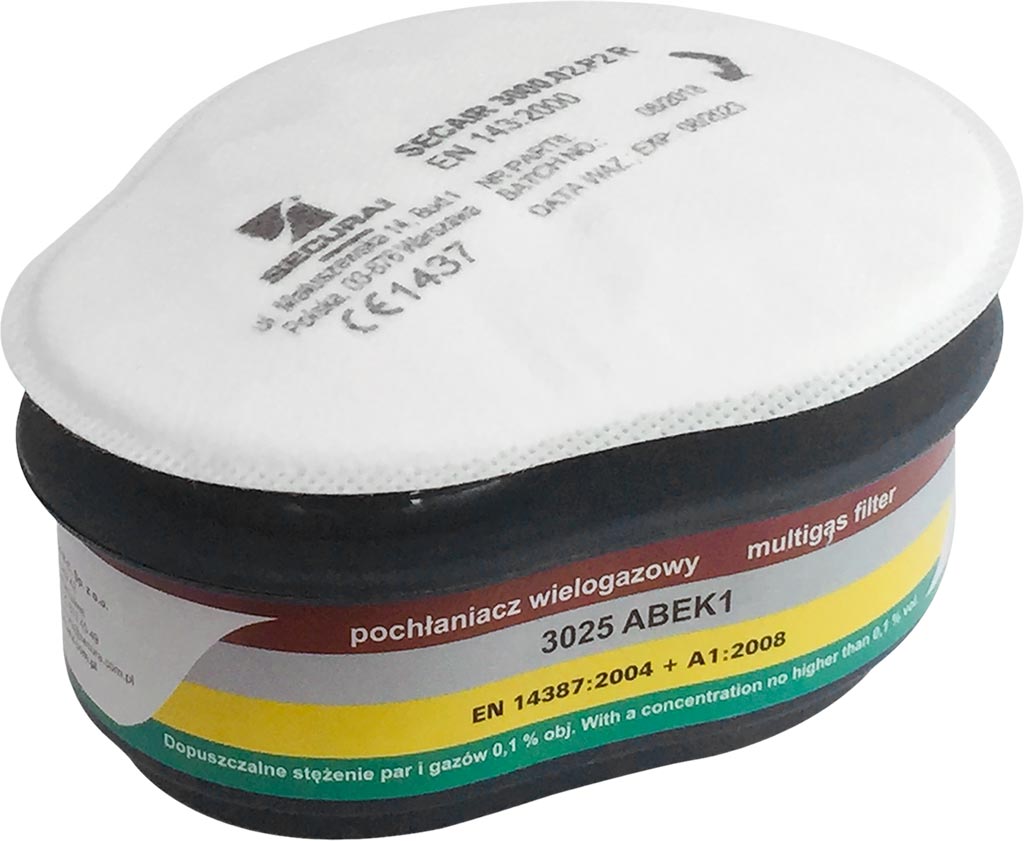 Filtropochłaniacz SECURA - SEC-FIL-ABEK1P2R SEC-FIL-ABEK1P2R