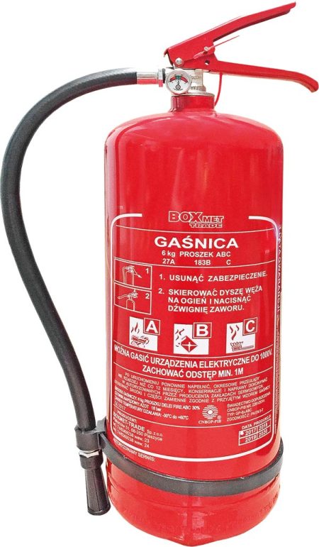 Gaśnica proszkowa 6 kg BOXMET TRADE - BX-GP-6XABC-O BX-GP-6XABC-O