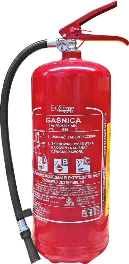 Gaśnica proszkowa 6 kg BOXMET TRADE - BX-GP-6XABC-O-E BX-GP-6XABC-O-E