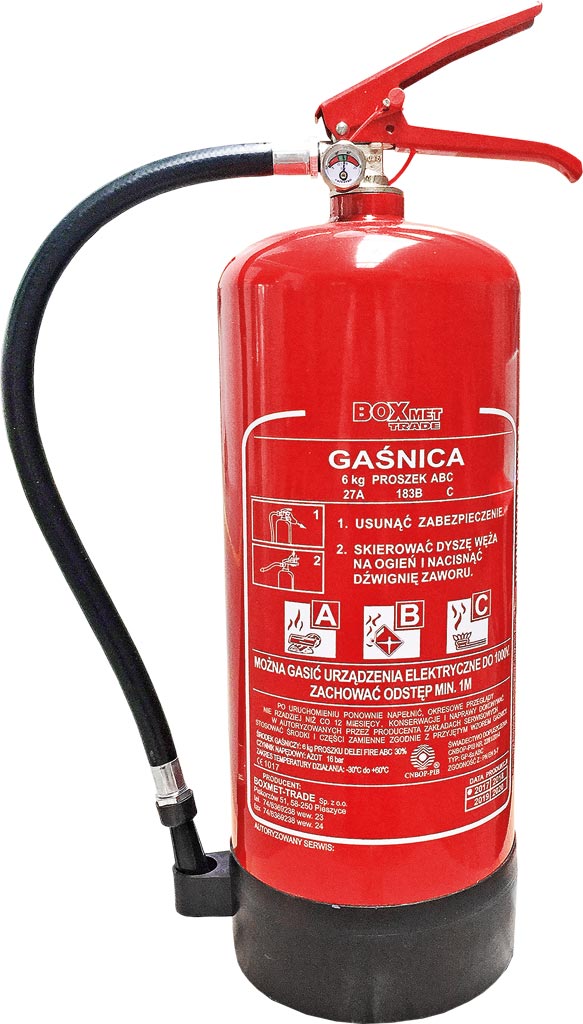 Gaśnica proszkowa 6 kg BOXMET TRADE - BX-GP-6XABC-P BX-GP-6XABC-P