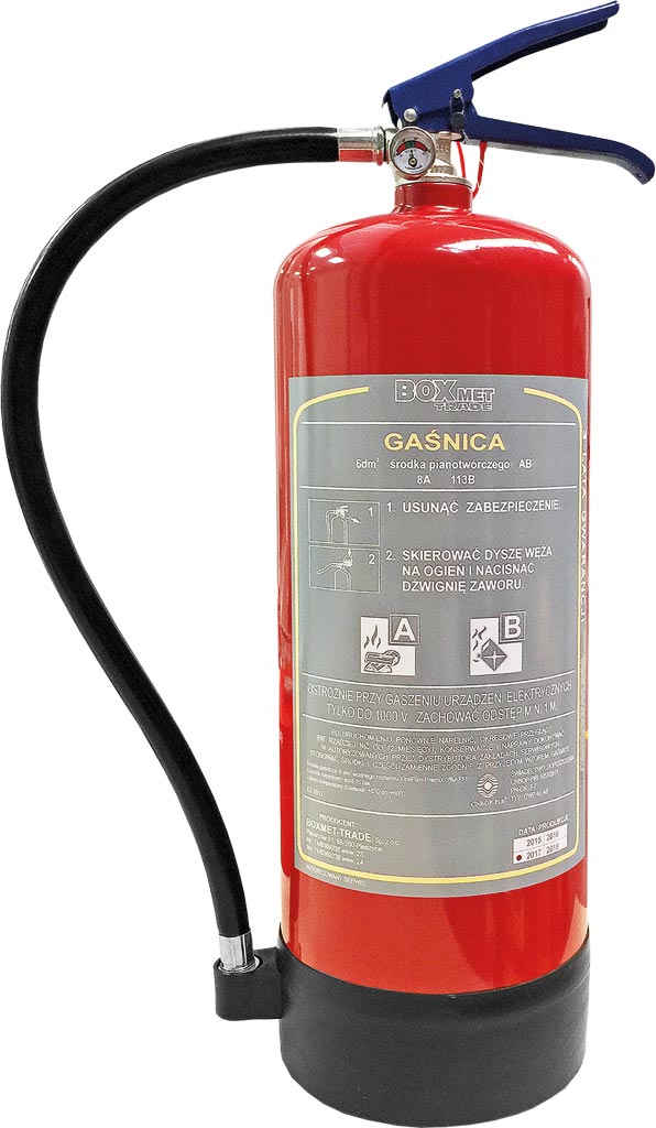 Gaśnica pianowa 6 kg BOXMET TRADE - BX-GWP-6XAB BX-GWP-6XAB