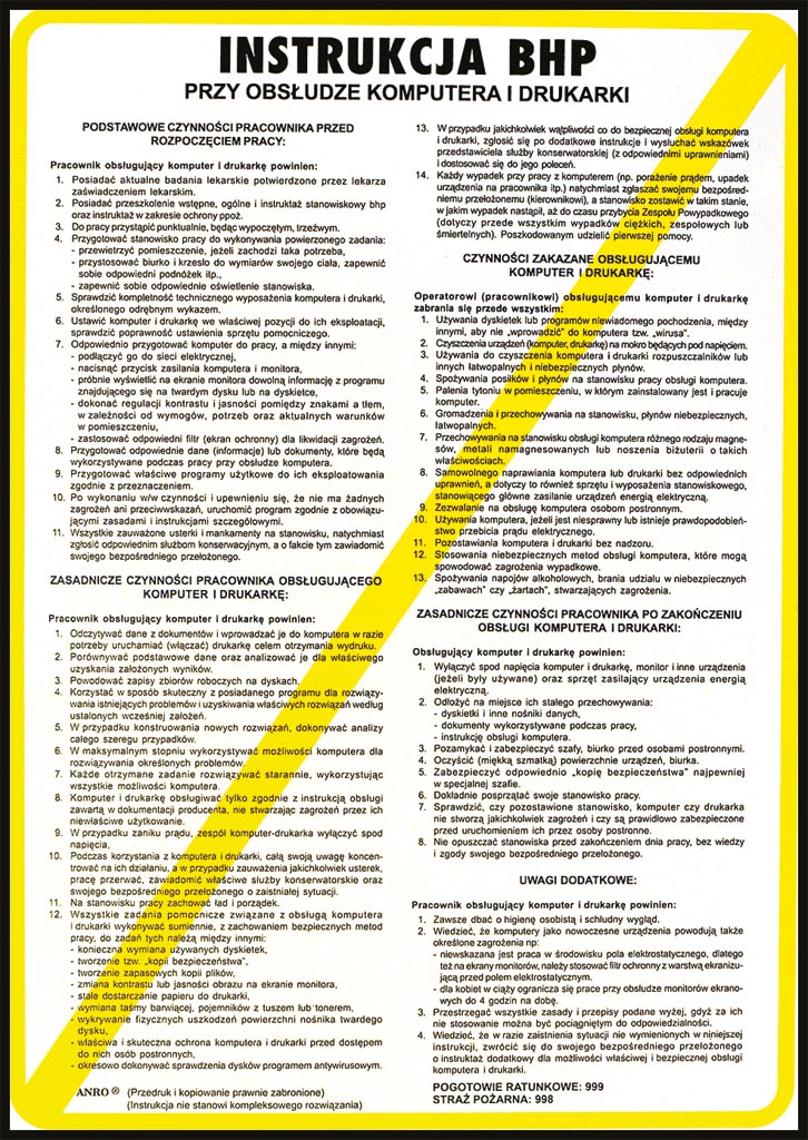 Znak bezpieczeństwa ANRO - Z-IBN01 Z-IBN01-P-250x350