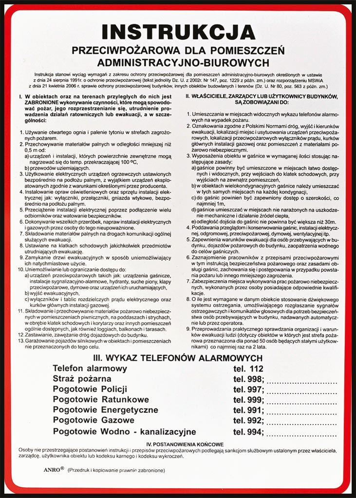 Znak bezpieczeństwa ANRO - Z-IP06 Z-IP06-P-250x350