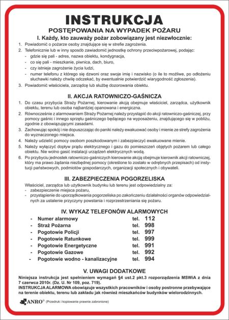 Znak bezpieczeństwa ANRO - Z-IP1 Z-IP1-P-250x350