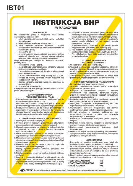 Znak bezpieczeństwa ANRO - Z-IPT01 Z-IPT01-P-330x460