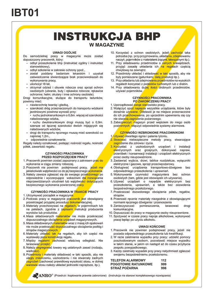 Znak bezpieczeństwa ANRO - Z-IPT01 Z-IPT01-P-330x460