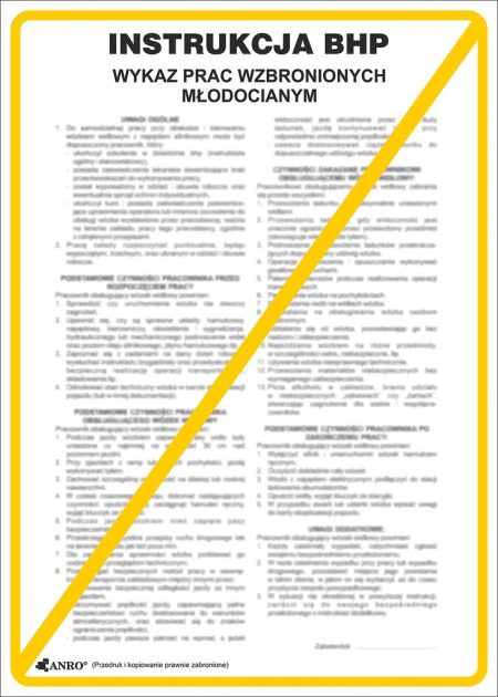 Znak bezpieczeństwa ANRO - ZZ-IB08 ZZ-IB08P250x350