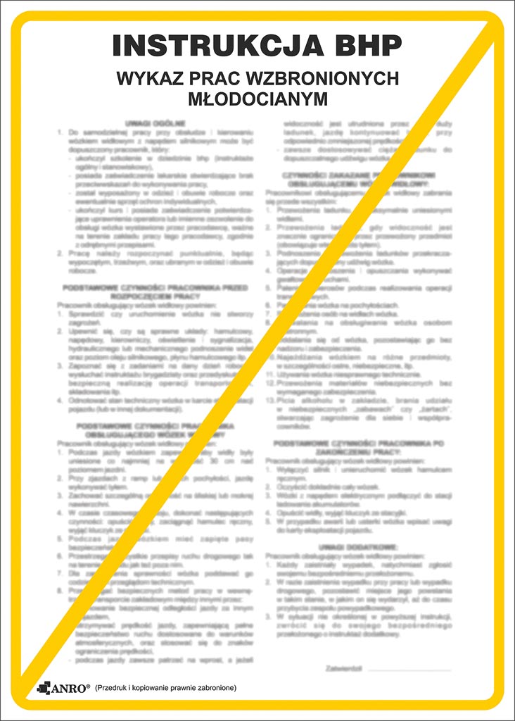 Znak bezpieczeństwa ANRO - ZZ-IB08 ZZ-IB08P250x350