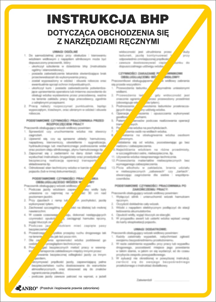 Znak bezpieczeństwa ANRO - ZZ-IB11 ZZ-IB11P250x350