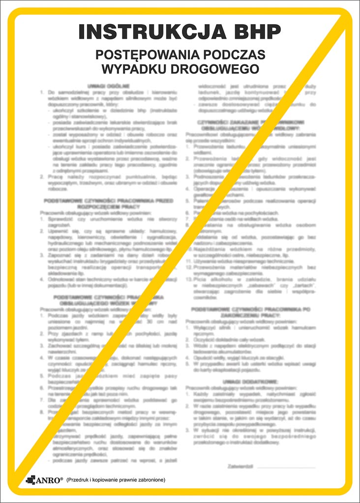 Znak bezpieczeństwa ANRO - ZZ-IB12 ZZ-IB12P250x350