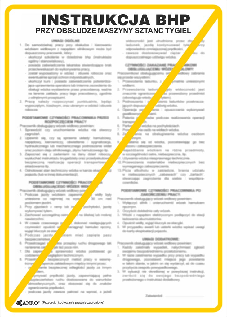 Znak bezpieczeństwa ANRO - ZZ-IBN21 ZZ-IBN21P250x350