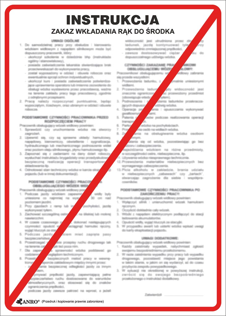 Znak bezpieczeństwa ANRO - ZZ-P015-1 ZZ-P015-1