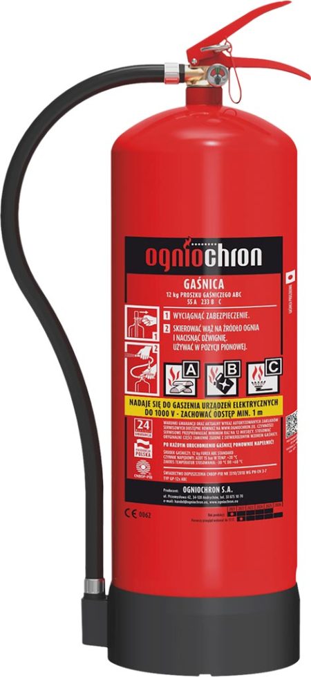 Gaśnica proszkowa 12 kg OGNIOCHRON - OGP-12XABC-E OGP-12XABC-E