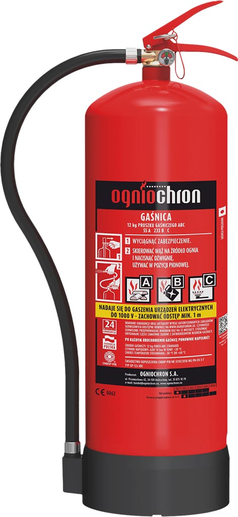 Gaśnica proszkowa 12 kg OGNIOCHRON - OGP-12XABC-E OGP-12XABC-E