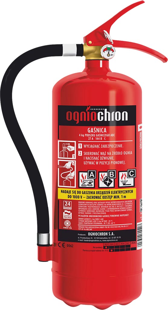 Gaśnica proszkowa 4 kg OGNIOCHRON - OGP-4XABC OGP-4XABC