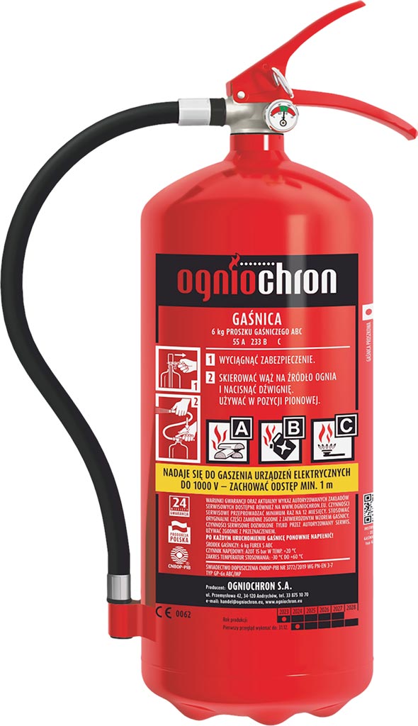 Gaśnica proszkowa 6 kg OGNIOCHRON - OGP-6XABC OGP-6XABC